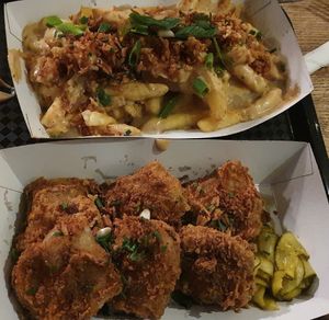 Gravy cheesey fries Ns 6 piece chicken at LD's Kitchen in Bristol