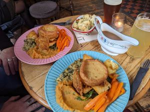 Two roasts with truffle cauli cheese as a side. at LD's Kitchen in Bristol