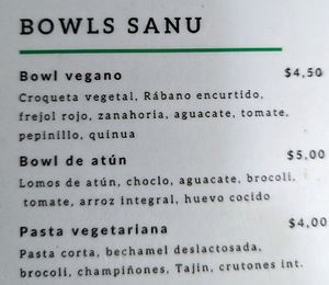 Menu page 1 of 6, February 2023 at Sanu in Ibarra