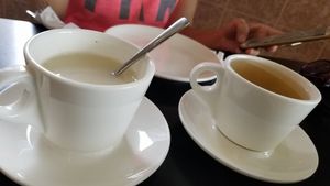 Vegan Milk Coffee 植物奶咖啡 (Photo by Vegan Olis Chan) at Garden Cafe 新輝茶室 in Outlying Islands