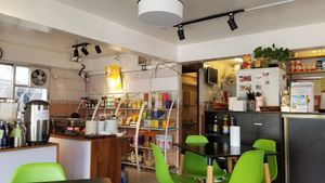 Interior (Photo by Vegan Olis Chan) at Garden Cafe 新輝茶室 in Outlying Islands