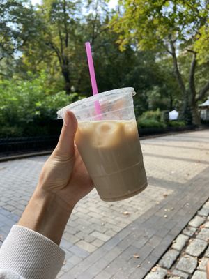 Iced chai latte at Elixr Coffee Roasters in Philadelphia
