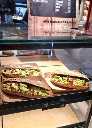 Vegan sandwich for 8.25 EUR #Veganuary at AMS - Amsterdam Bread Company in Schiphol