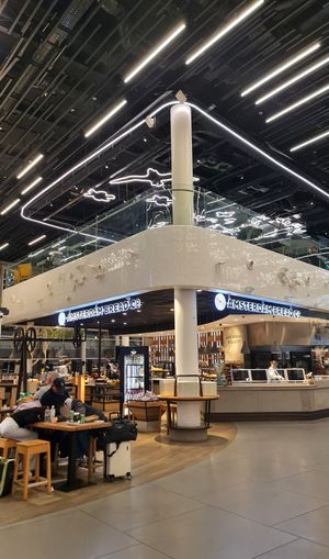 Exterior of cafe #Veganuary at AMS - Amsterdam Bread Company in Schiphol