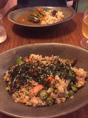 Japanese curry and rice dishes  at Le Coccole in Osaka