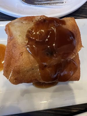Golden egg pillow ( fried, filled with thin noodles)  at House of Nanking in San Francisco