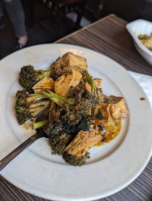 Tofu and Broccoli with mustard, chilli and garlic at House of Nanking in San Francisco