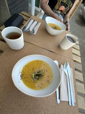 Tea & soup (Delish) part of the meal deal   at Bancha in Portimao