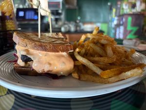 Vegan reuben   at Lager House in Detroit
