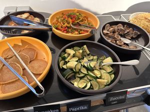 Lots of roasted Veggies   at Riders Restaurant  in Laax