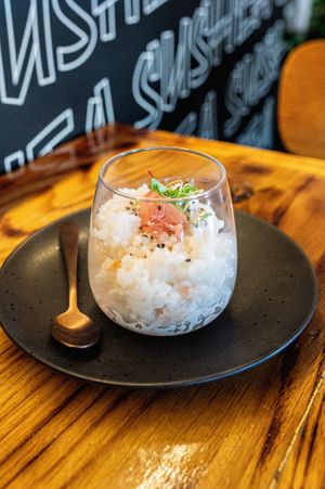 Lychee and coconut tapioca rice pudding at Sushea in Newquay