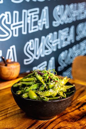 Sesame and sea salt edamame at Sushea in Newquay