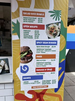 The bean burger is vegann  at The Veggie Box in Chertsey