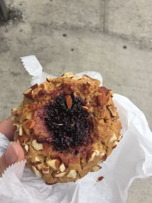 almond and blackberry cookie, very yummy! at El Buho Vegetariano in San Jose