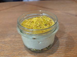 Incredible pistachio mascarpone! at Pierogarnia Mandu in Gdynia