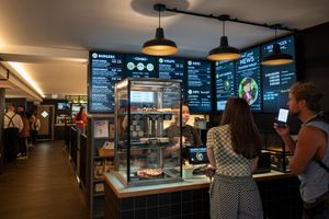 Inside (Cash desk) at Swing Kitchen in Innsbruck