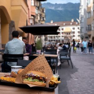 Outside at Swing Kitchen in Innsbruck