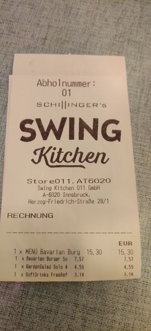 I at Swing Kitchen in Innsbruck