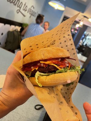 Cheese burger without mayo  at Swing Kitchen in Innsbruck