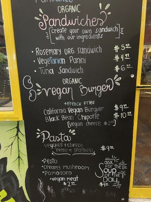 Menu at Peace and Plants in Woodside