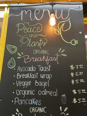 Menu at Peace and Plants in Woodside
