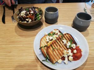 Vegan sandwich and pepper BBQ at Botania in Utrecht