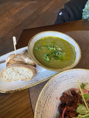 Pea and mint soup   at Dirty Duck in Stratford-upon-avon