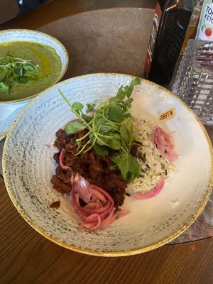 Mushroom chilli   at Dirty Duck in Stratford-upon-avon