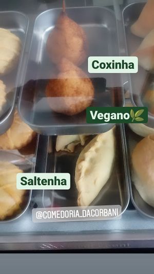 saltinha and coxinha at DaCorbani - Comedoria Vegana in Sao Paulo