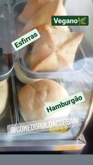 sfiha and hamburger at DaCorbani - Comedoria Vegana in Sao Paulo