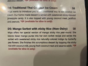 1 of 2 dairy free desserts!  at Taste of Thai by Wipa in Burlington