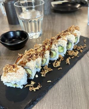 Vegan dynamite roll  at Kiroro Sushi in Belmont