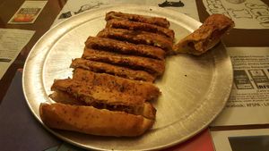 Chori Peaces - bread stuffed with Daiya & vegan chorizo at Peace n Loaf in San Juan