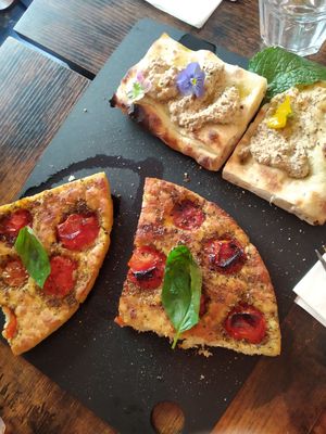 Focaccia 'Vinyl 33' and 'Can't help falling in love with truffle'  at Sonflour in Cork
