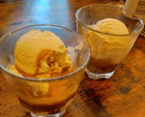 Afogato (vegan vanilla ice cream with espresso) at Sonflour in Cork