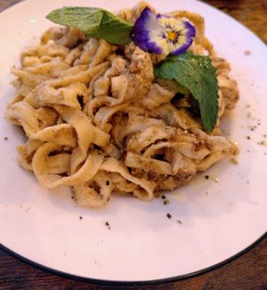 Truffle linguini with ground walnuts, garlic and olive oil sauce at Sonflour in Cork