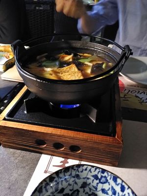 tofu and vegetables in broth at Ravioli Wang in Florence