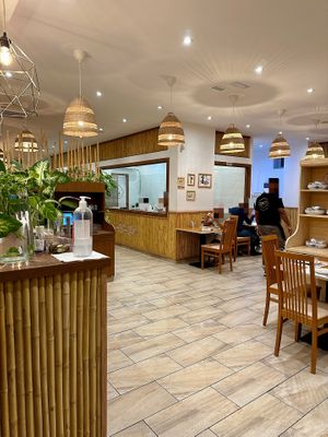 Inside with open kitchen   at Ravioli Wang in Florence