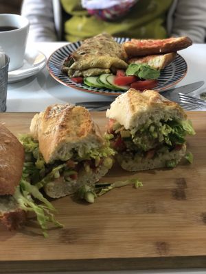 Vegan sandwiche and omelette with vegetables  at Chef Clive in Tarragona