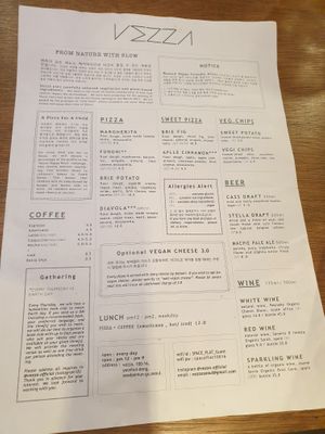 menu at Vezza in Seoul