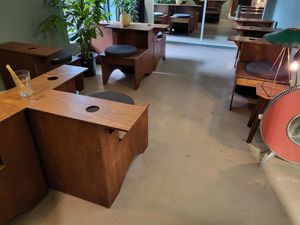 Cute mini chairs at Vezza in Seoul