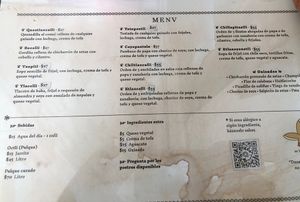 The menu   at Mictlan Antojitos Veganos in Mexico City