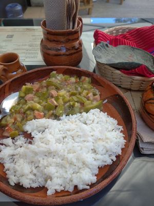 calabacitas con salchicha  at Mictlan Antojitos Veganos in Mexico City