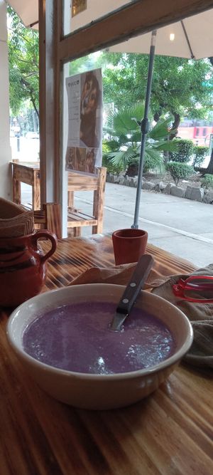 Hot soup....👌 at Mictlan Antojitos Veganos in Mexico City