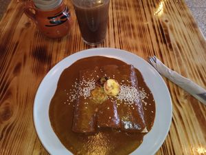 Enmoladas at Mictlan Antojitos Veganos in Mexico City