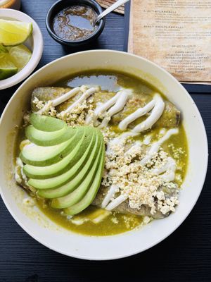 Enchiladas verdes  at Mictlan Antojitos Veganos in Mexico City