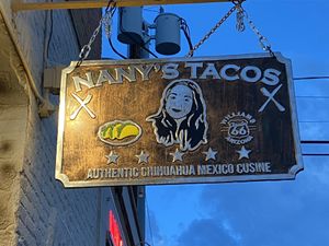 On a side street.  at Nanys Tacos in Williams
