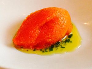 Intermezzo- red pepper sorbet at Elizabeth's in Washington