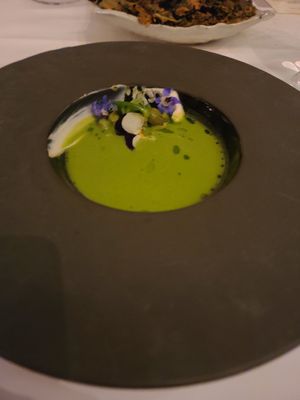 Garbanzo bean and pea soup at Elizabeth's in Washington