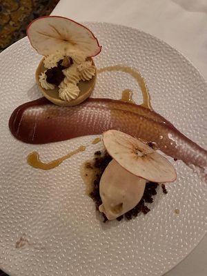 A dessert using apples in various different ways at Elizabeth's in Washington